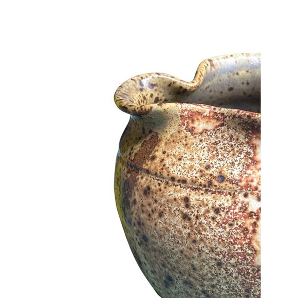 VTG Stoneware Syrup Small Pitcher By Artist Mayfield Handcrafted Michigan - Picture 8 of 9